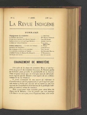 Changement de Ministère.