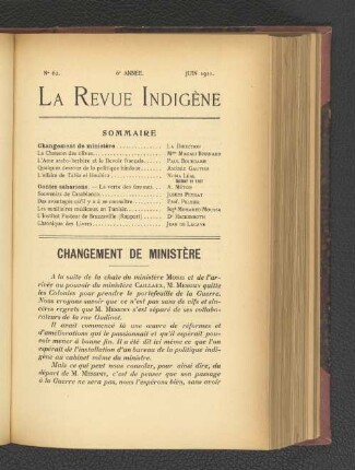 Changement de Ministère.