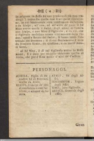 Personaggi. / Vorstellende.