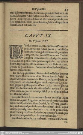 Caput IX. De Visione Dei