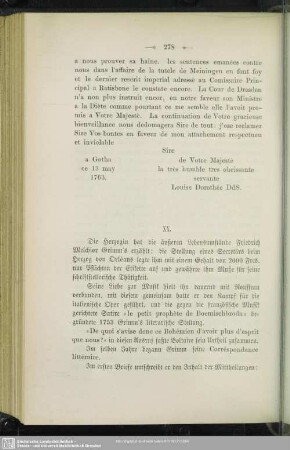 XX. [Friedr. Melöchior Grimm und der König von Preußen]
