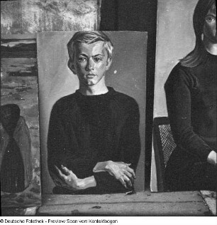Porträt - Verschiedenes (Kurt Querner beim Malen im Atelier, Bilder Querners)