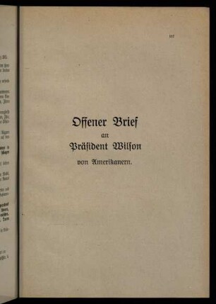 117-119, Offener Brief an Präsident Wilson von Amerikanern