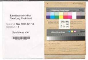 Entnazifizierung Karl Kaufmann , geb. 23.07.1905 (Buchbinder)