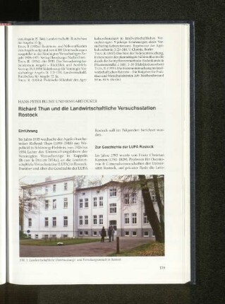 Richard Thun und die Landwirtschaftliche Versuchsstation Rostock