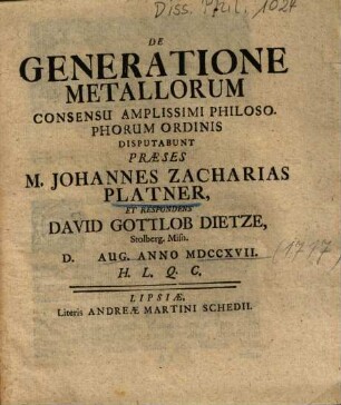 De Generatione Metallorum