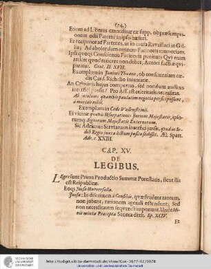 CAPUT XV. DE LEGIBUS.