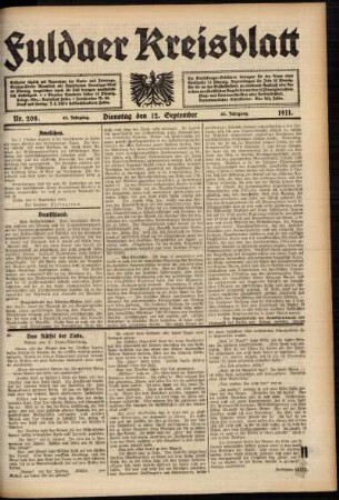 Ausgabe vom Dienstag, den 12. September 1911.