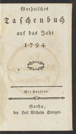 1794: Gothaisches Taschenbuch : Mit Kupfern