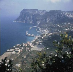 Capri. Blick von der Villa San Michel (Anacapri) auf die Stadt