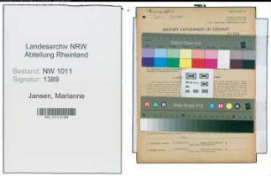 Entnazifizierung Marianne Jansen , geb. 07.06.1903 (Kauffrau)