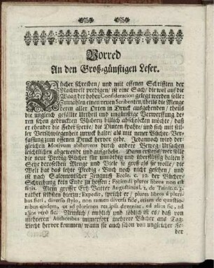Vorred An den Groß-günstigen Leser
