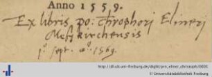 [Provenienz]: Eliner, Christoph