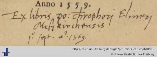 [Provenienz]: Eliner, Christoph