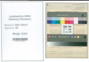 Entnazifizierung Erich Berger , geb. 22.03.1903 (Zollsekretaer)