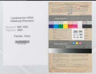 Entnazifizierung Hans Fischer, geb. 08.03.1906 (Verw.Beamter)