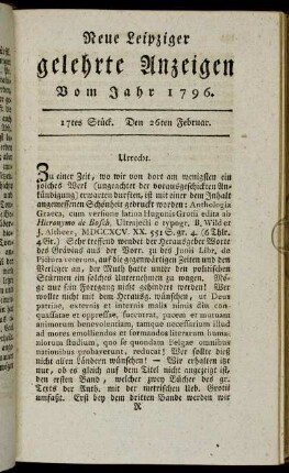 17tes Stück. Den 26ten Februar.