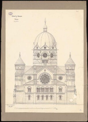 Synagoge, Breslau: Westansicht