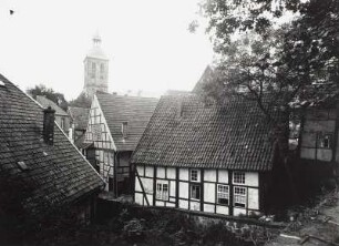 Tecklenburg, Stadtansicht : Tecklenburg. Stadtansicht mit Turm der Stadtkirche. Ansicht von Nordwesten