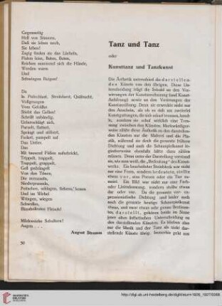 Tanz und Tanz : oder Kunsttanz und Tanzkunst