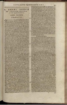 L. Annaei Senecae Ad Lucilium Naturalium Quaestionum Liber Primus - Septimus