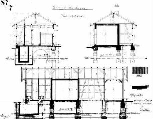 Gerabronn: Nebengebäude Fundament,Sparrenlage,Schnitte