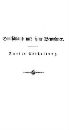 Deutschland und seine Bewohner. Zweite Abtheilung