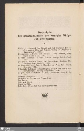 Verzeichnis der hauptsächlichsten der benutzten Bücher und Zeitschriften
