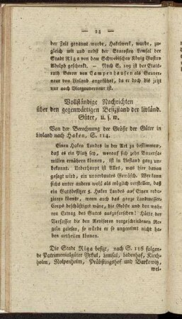 Vollständige Nachrichten über den gegenwärtigen Besizstand der livländ. Güter, u. s. w.