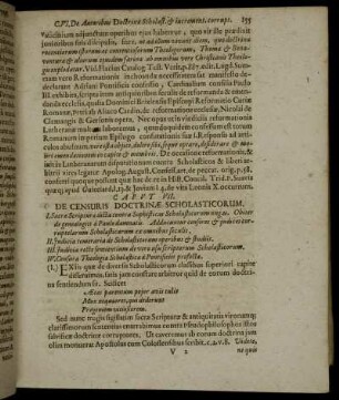 Caput VII. De Censuris Doctrinæ Scholasticorum.