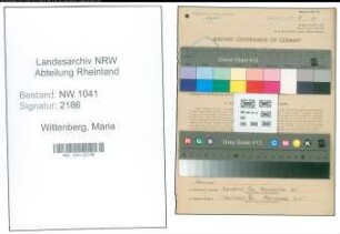 Entnazifizierung Maria Wittenberg , geb. 10.08.1874 ()