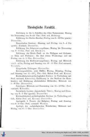 Theologische Facultät.