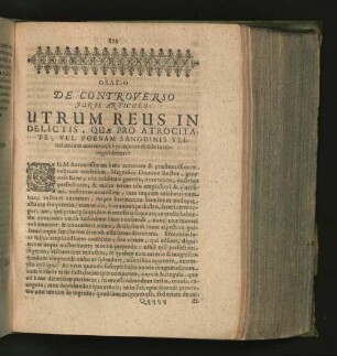 Oratio De Controverso Juris Articulo: Utrum Reus ...