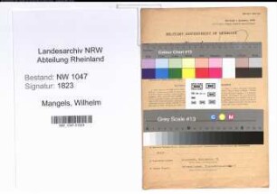 Entnazifizierung Wilhelm Mangels , geb. 27.03.1896 (Lehrer)