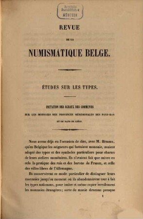 Revue de la numismatique belge. 4, 4. 1848