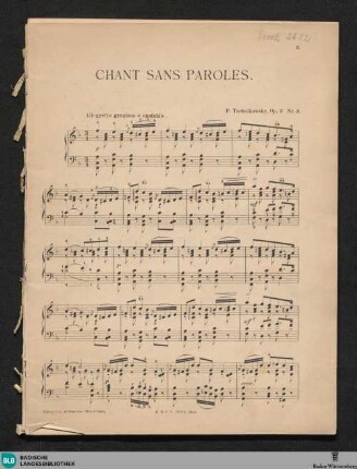 Chant sans paroles : Op. 2 No. 3