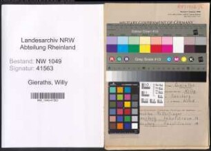 Entnazifizierung Willy Gieraths , geb. 15.02.1903 (Kaufmann)