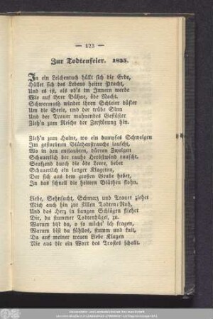 Zur Todtenfeier. 1835.