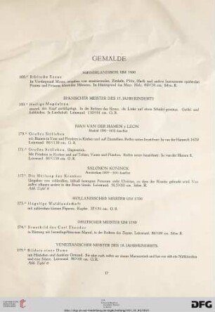 Gemälde (Nr. 168-178)