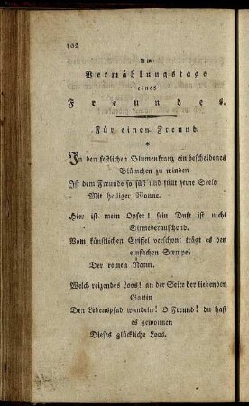 Am Vermählungstage eines Freundes. - Die sonderbare Bekanntschaft.