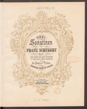 Drei Sonatinen : op. 137 ; für Piano & Violine