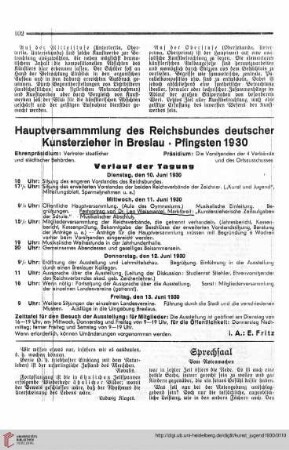 Sprechsaal / Buchbesprechungen / Schreibe in Angelegenheit / Umschau