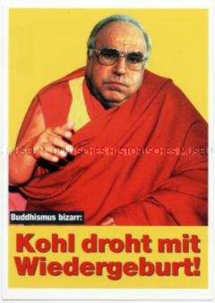 Satirische Postkarte zu Helmut Kohl