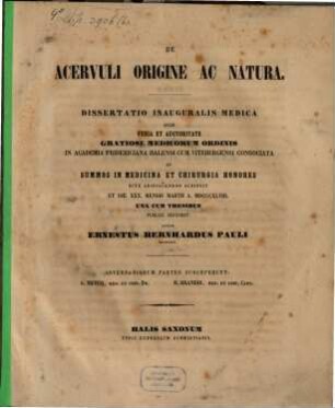De acervuli origine ac natura
