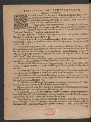 Libri Theologici Theologorum Augustanae Confessionis.
