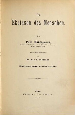 Die Ekstasen des Menschen