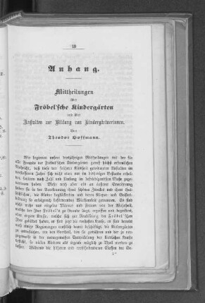 Mittheilungen über Fröbel'sche Kindergärten und über Anstalten zur Bildung von Kindergärtnerinnen.