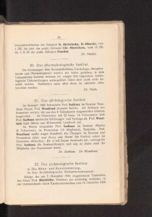 21. Das philologische Institut.