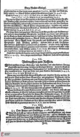 Cap. XX. Vollmachten zum Rechten.