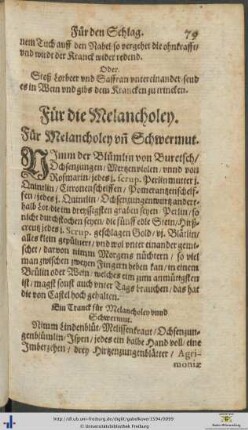 Für die Melancholey